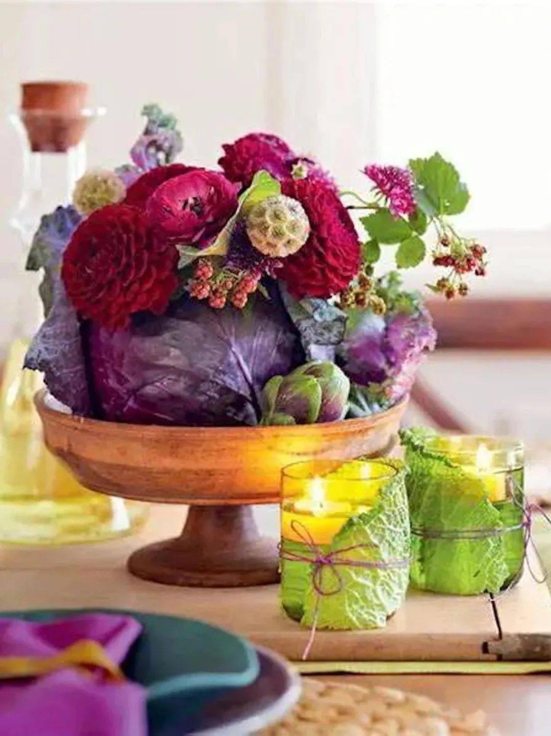 赏花去好吃好看的果蔬插花