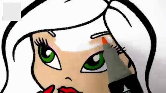 儿童简笔画紫发许愿精灵小姐妹