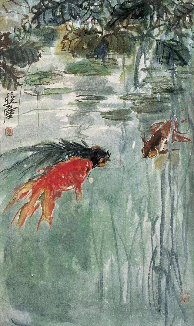 中国的第一笔”，汪亚尘的金鱼画_搜狐网