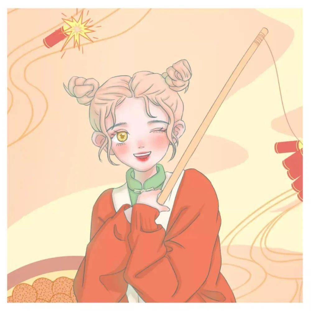 动漫情头满屏的新年红色系动漫情侣闺蜜基友头像