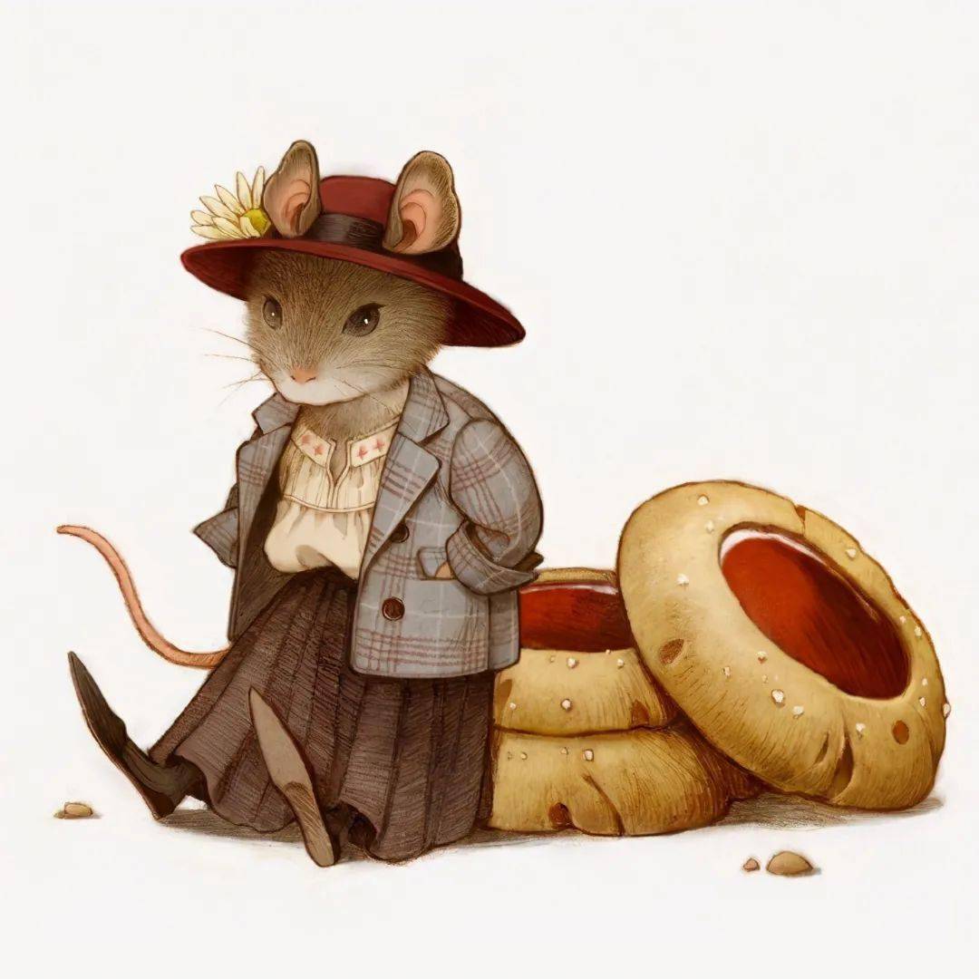 手绘插画老鼠也能这么可爱