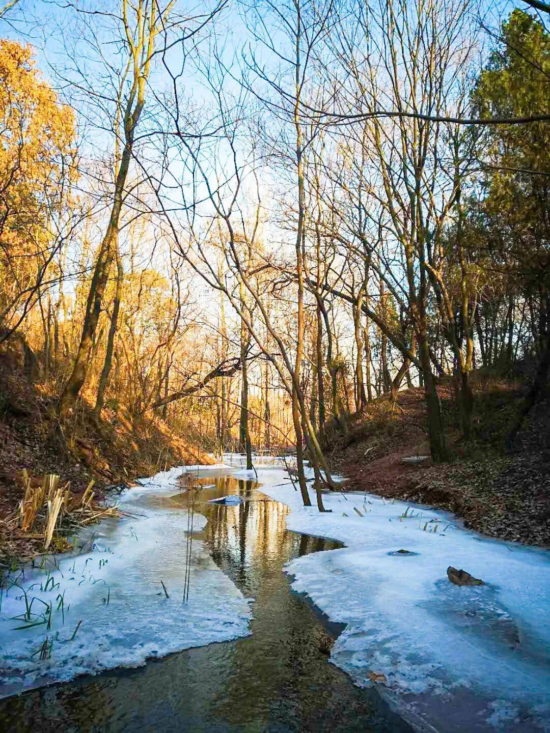 美得如仙境一般 冬季气温的稍微加持造就了 平日里欢唱流动的山间小溪