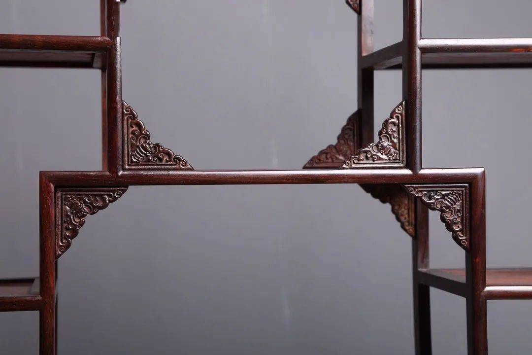 缅甸花梨双抽~圆博古架