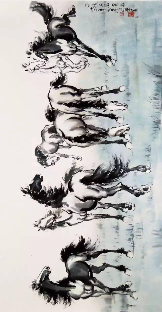 八雅轩丨【八雅丹青】难得一见,徐悲鸿奔马长卷!