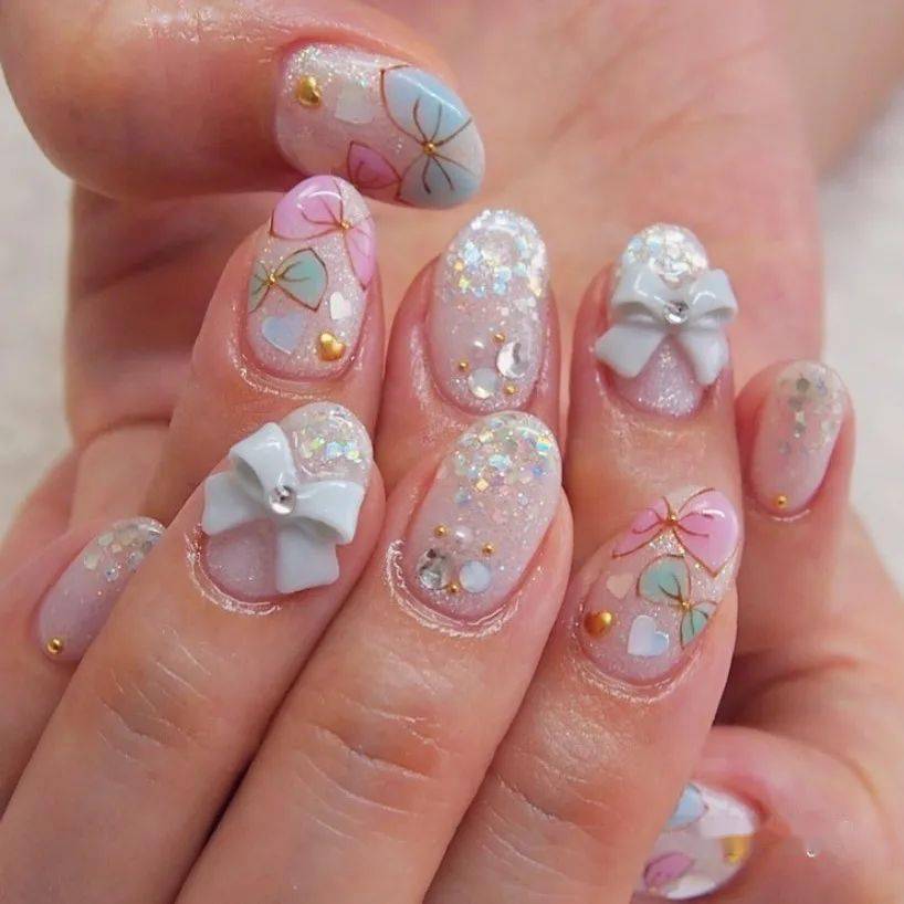 一秒变可爱人气蝴蝶结美甲又来承包少女心啦