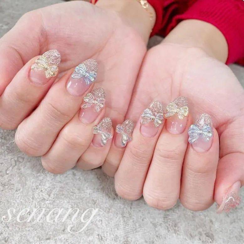 一秒变可爱人气蝴蝶结美甲又来承包少女心啦