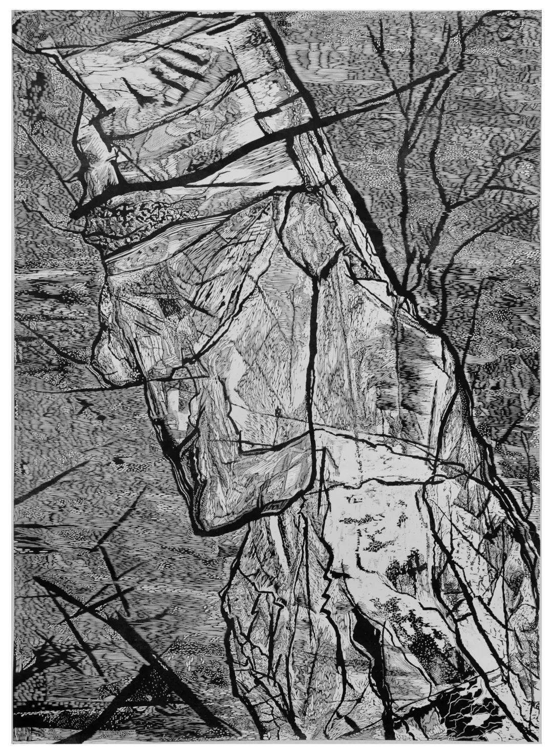 刀刻印象草原 墨印牧人情怀_版画