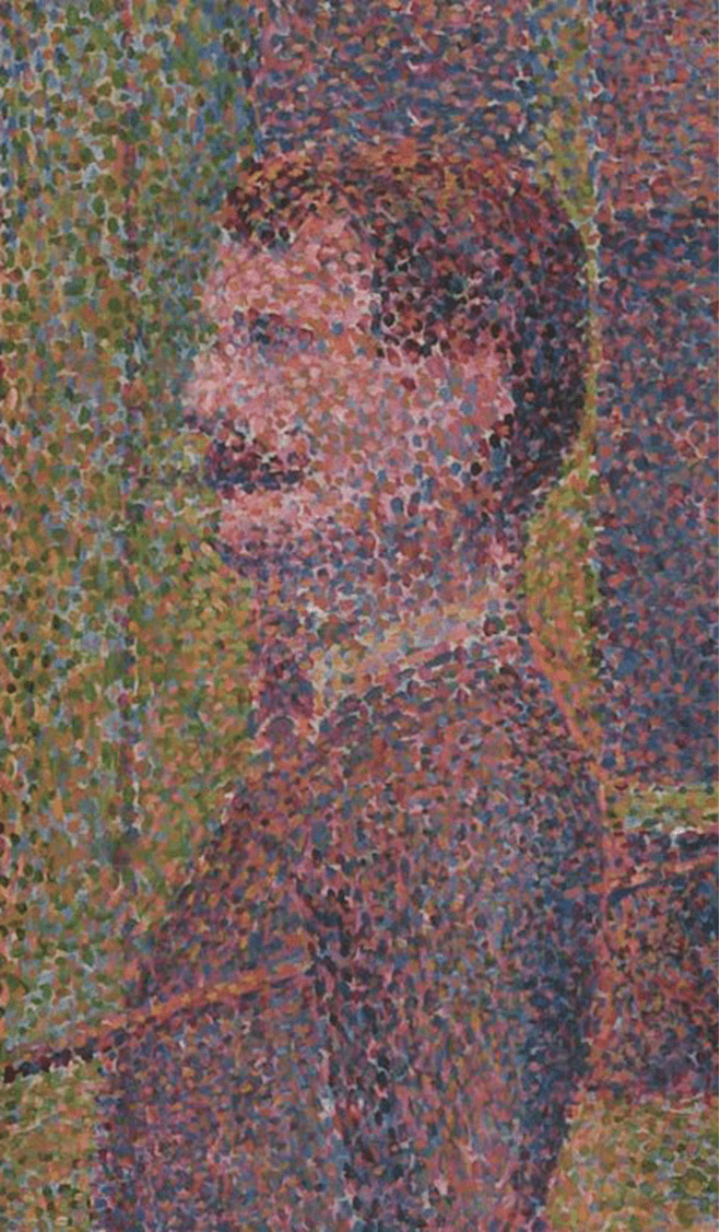 《马戏团的巡演》局部修拉对雷诺的活动放映仪非常痴迷,雷诺的活动