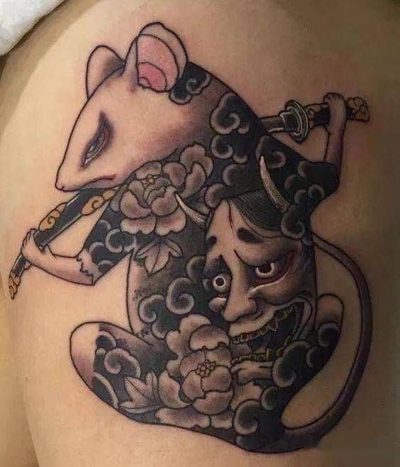 96鼠招财纹身图片