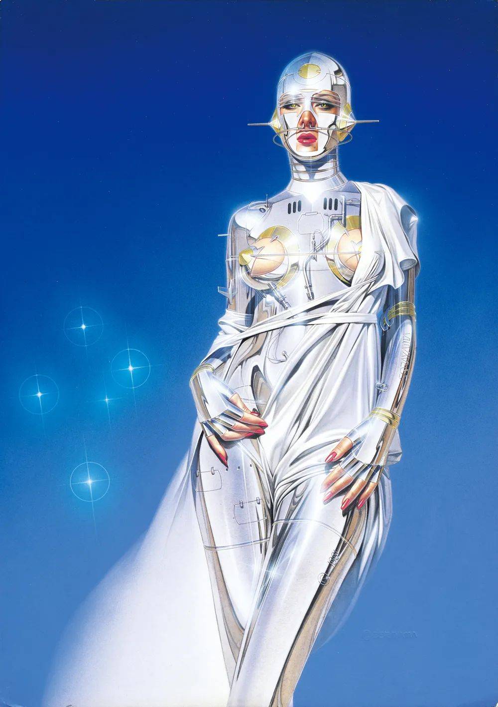 空山基今年也入围了hb100,他的作品精致唯美,想象力丰富,技法精湛,把