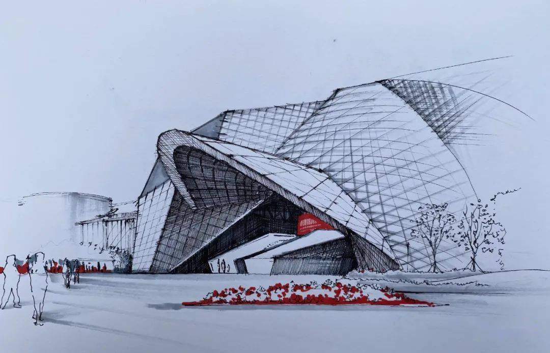 经典景观设计手绘作品集建筑学博士的案例分析与表达 | 郑州美术馆