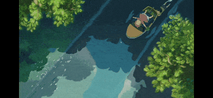 后来,失去法力的波妞慢慢的由人变回金鱼,宗介更是抱着她一路狂奔到