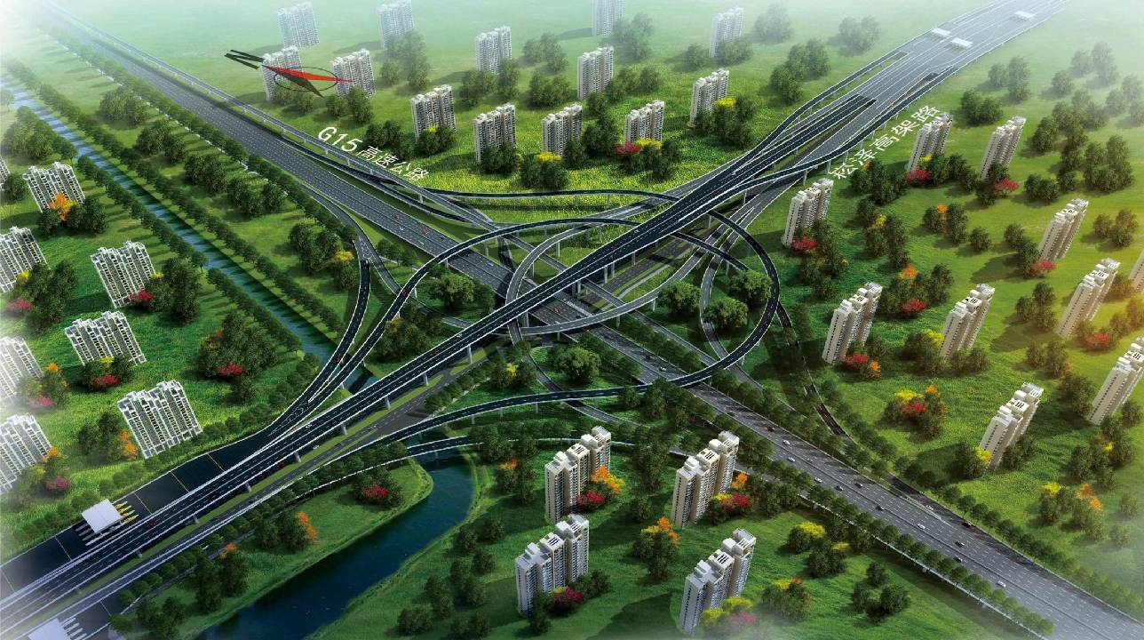 五层立体交通崧泽高架西延伸段成功飞越g15高速路