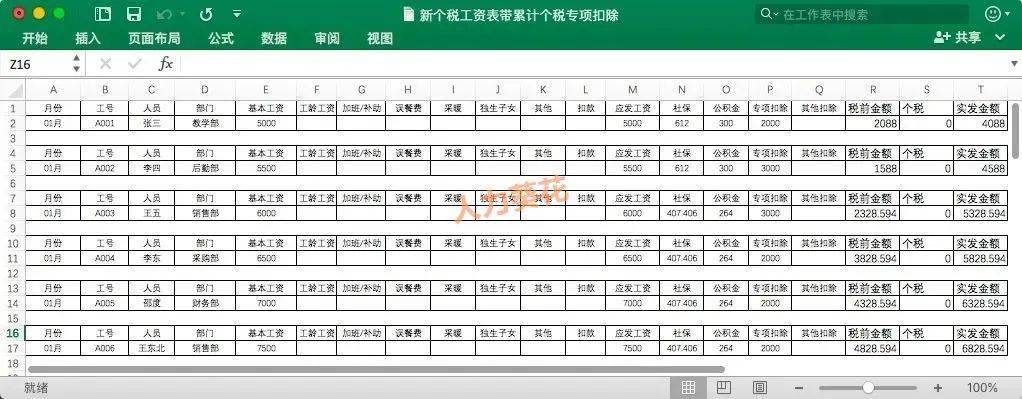 2021工資表全自動生成xls