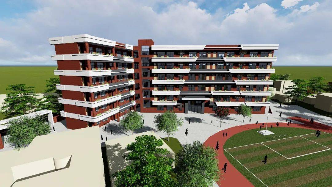 新荔村小学效果图二是坚持"人民至上"的发展理念,优化民生,环境