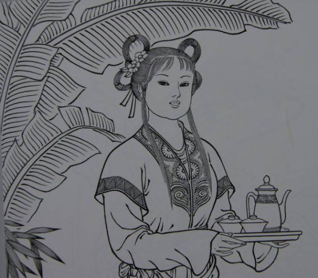 國畫白描美女人物欣賞收藏臨摹