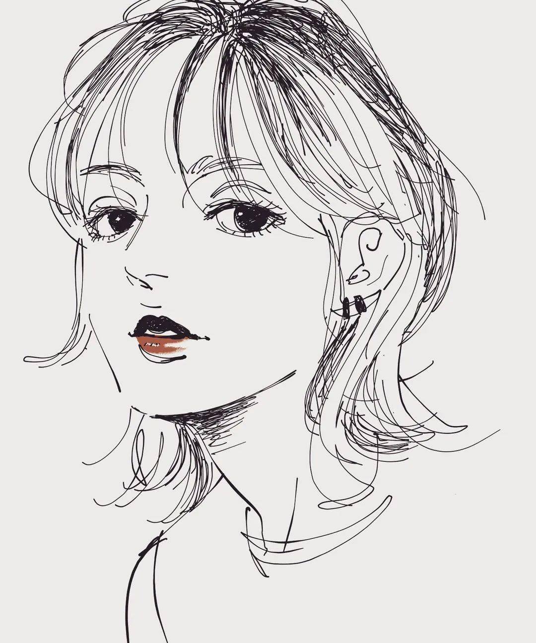 寥寥几根线就把人物画得活灵活现这种画法你一定很感兴趣