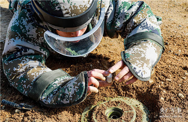 排爆尖兵!直击海军陆战队某旅破障连野外扫雷训练_作业
