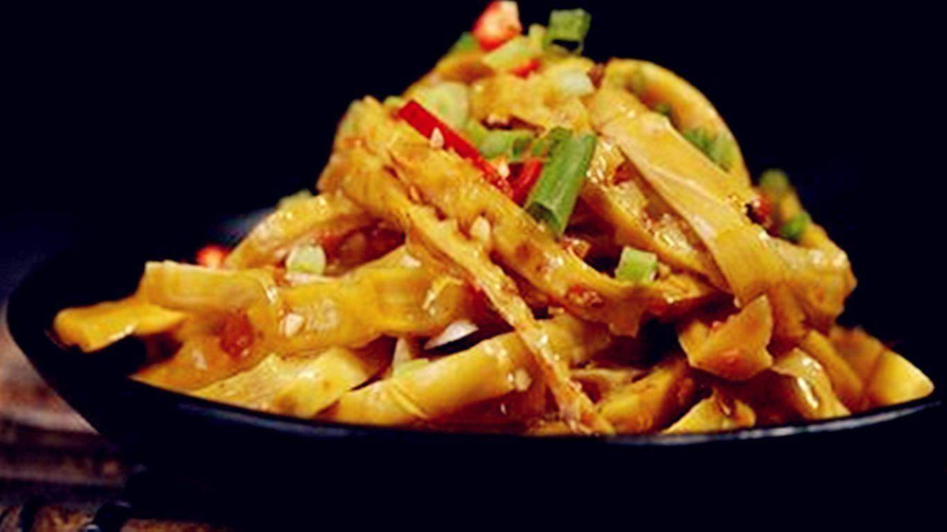 美食湖南经典家常菜红烧豆笋脆嫩爽口味美醇香扑面而来