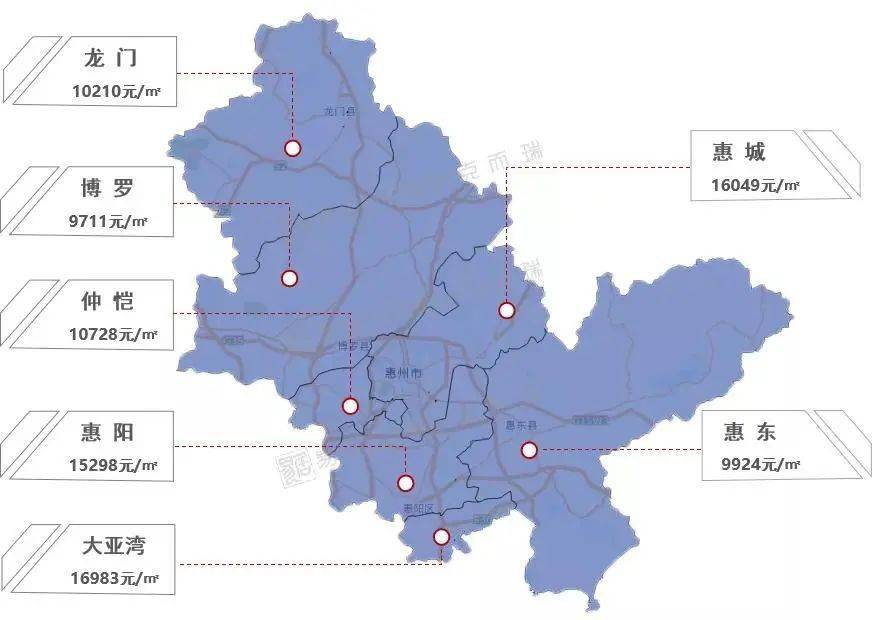 2021年1月粵港澳大灣區新房均價惠州房價3區域破15000元m05