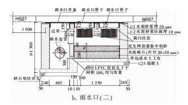 图9 过滤型雨水口在有人行道的情况下,除可采用过滤型雨水口外,在空间