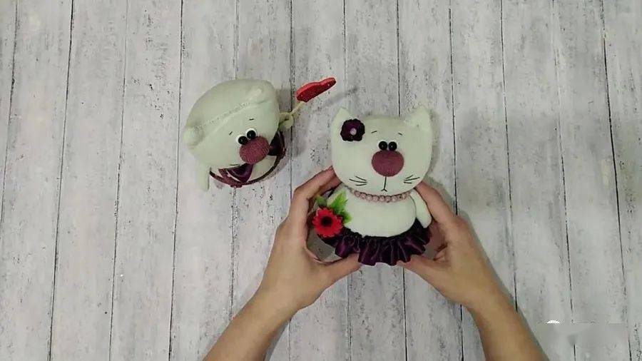 袜子动物教程 | 爱心猫咪