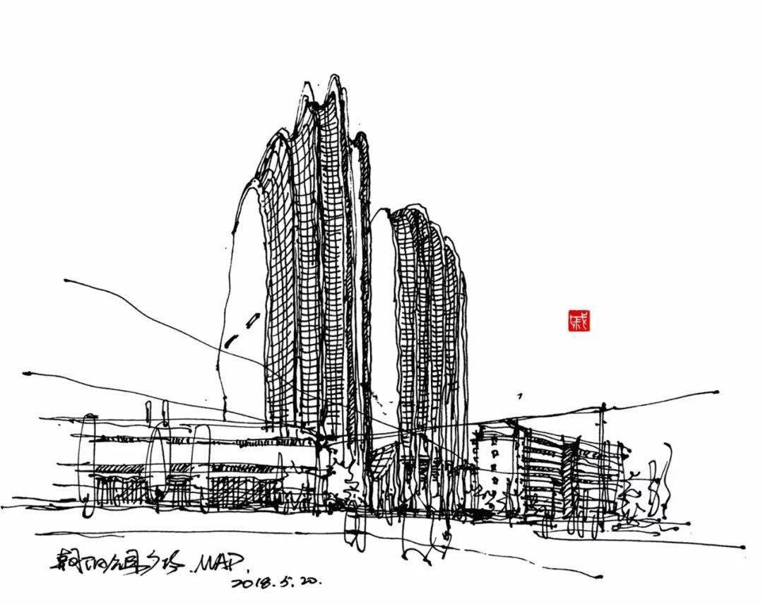 他,建筑设计师,不务正业,却每天靠画一下手稿自乐!_作品