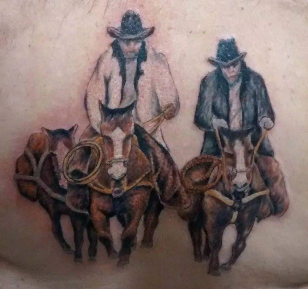 狂野西部西部牛仔纹身_美国