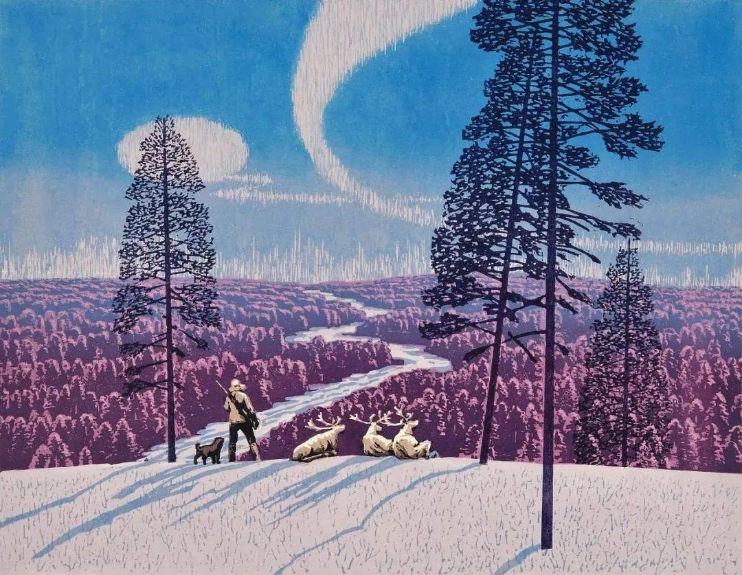 冬韵!北大荒之美61版画(九)