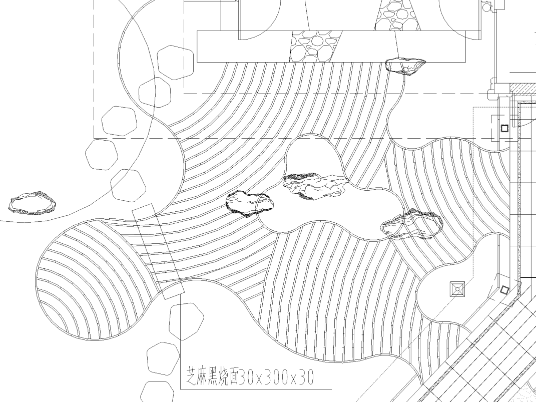 院子采用的铺装形式,最初运用在虹夕诺雅酒店中,既实现了枯山水的纹理