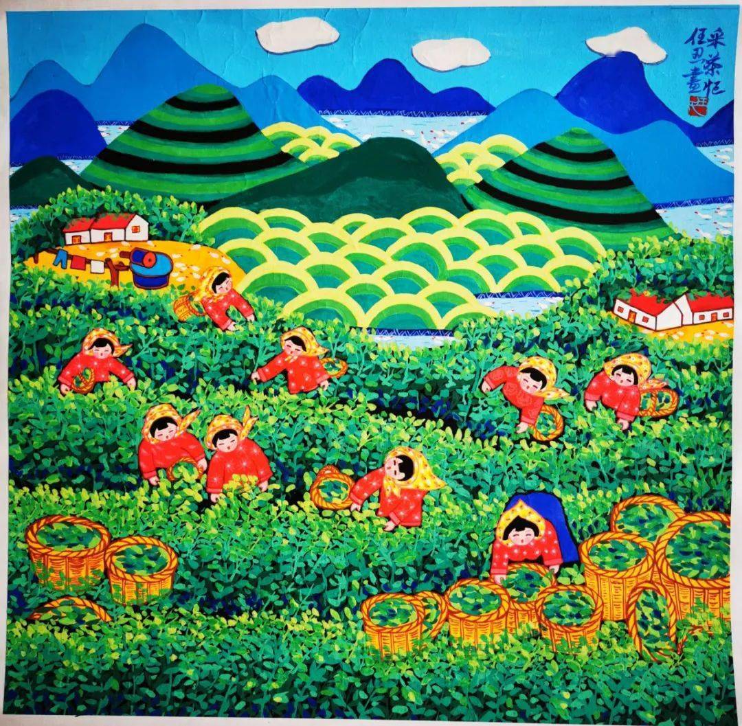 日照农民画—任忍作品左中括号03开启新一年的篇章.
