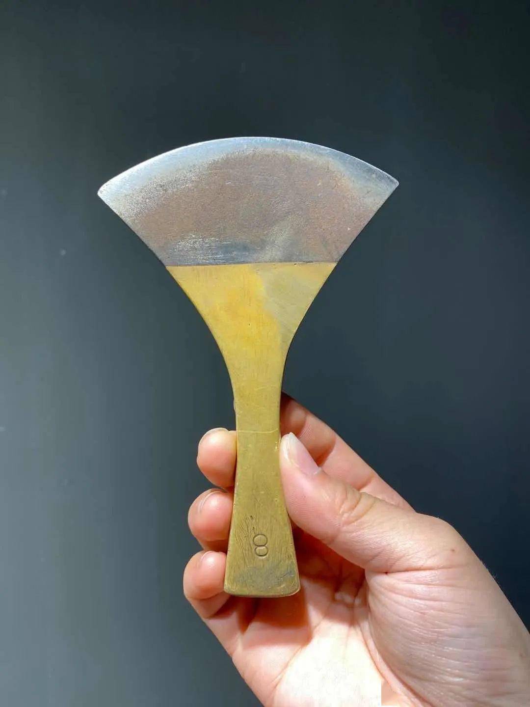 03铜柄扇型刃老皮匠刀具