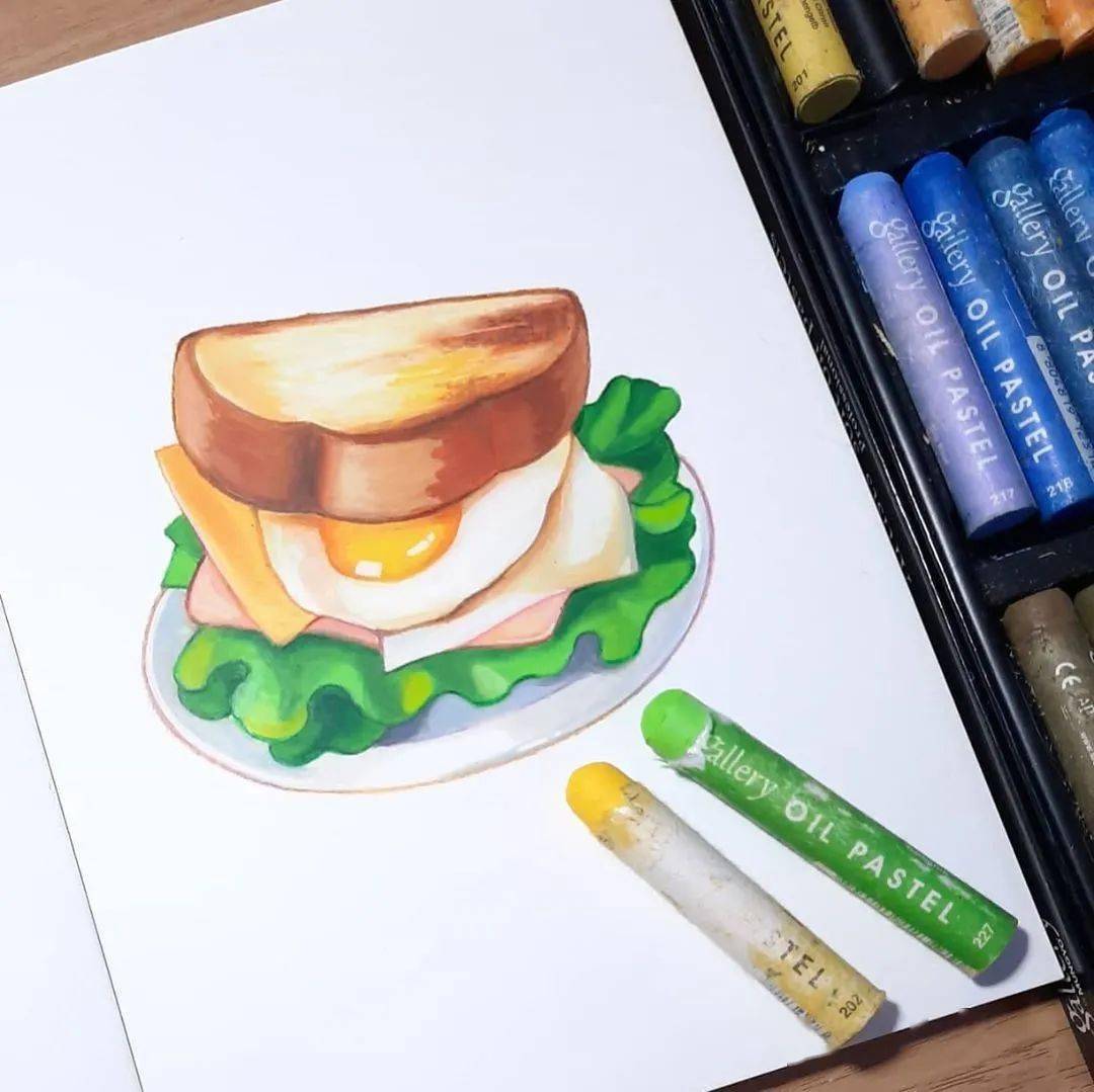 手绘美食蜡笔手绘原来蜡笔画也这么好绝了涨姿势了