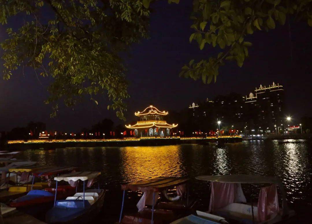 揭阳西湖公园夜景图片