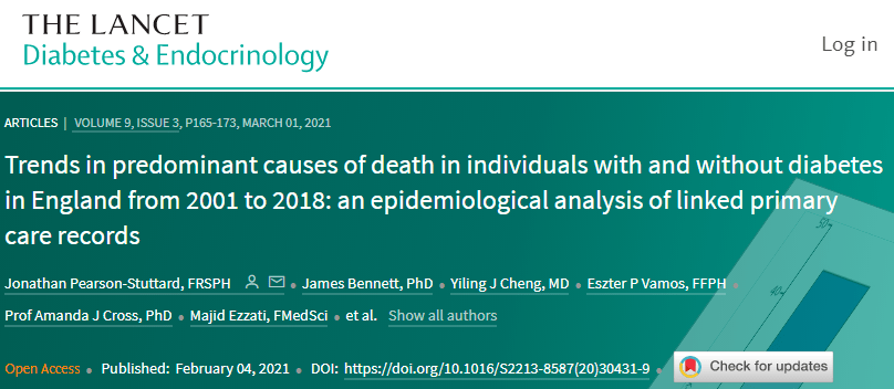 柳叶刀子刊 癌症取代血管疾病 成为糖尿病患者死亡的首要原因 研究人员