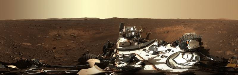 探测器|“毅力”号火星着陆点壮观全景图发布，由142张高清图拼接