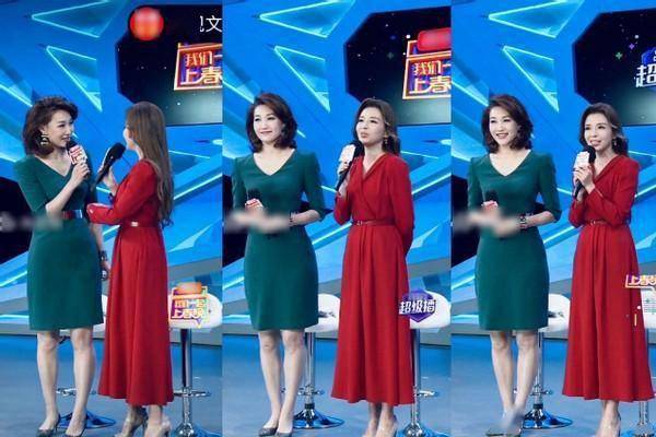 李梓萌亮相元宵晚会探班搭档康辉罕见小香风她穿鎏金裙好霸气