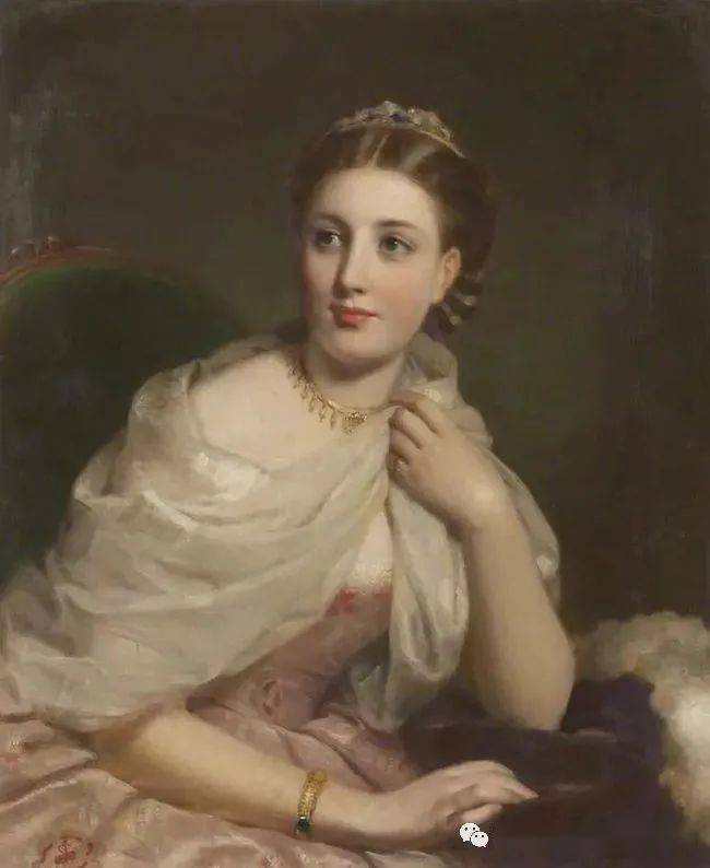 经典油画】英国维多利亚女王御用肖像画家笔下的妻子，犹如润玉雕琢般