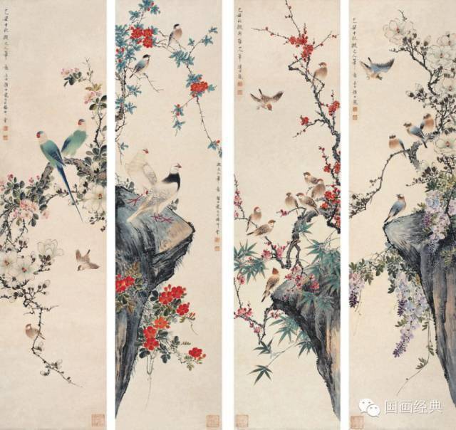 近现代画鸟大师颜伯龙国画作品欣赏