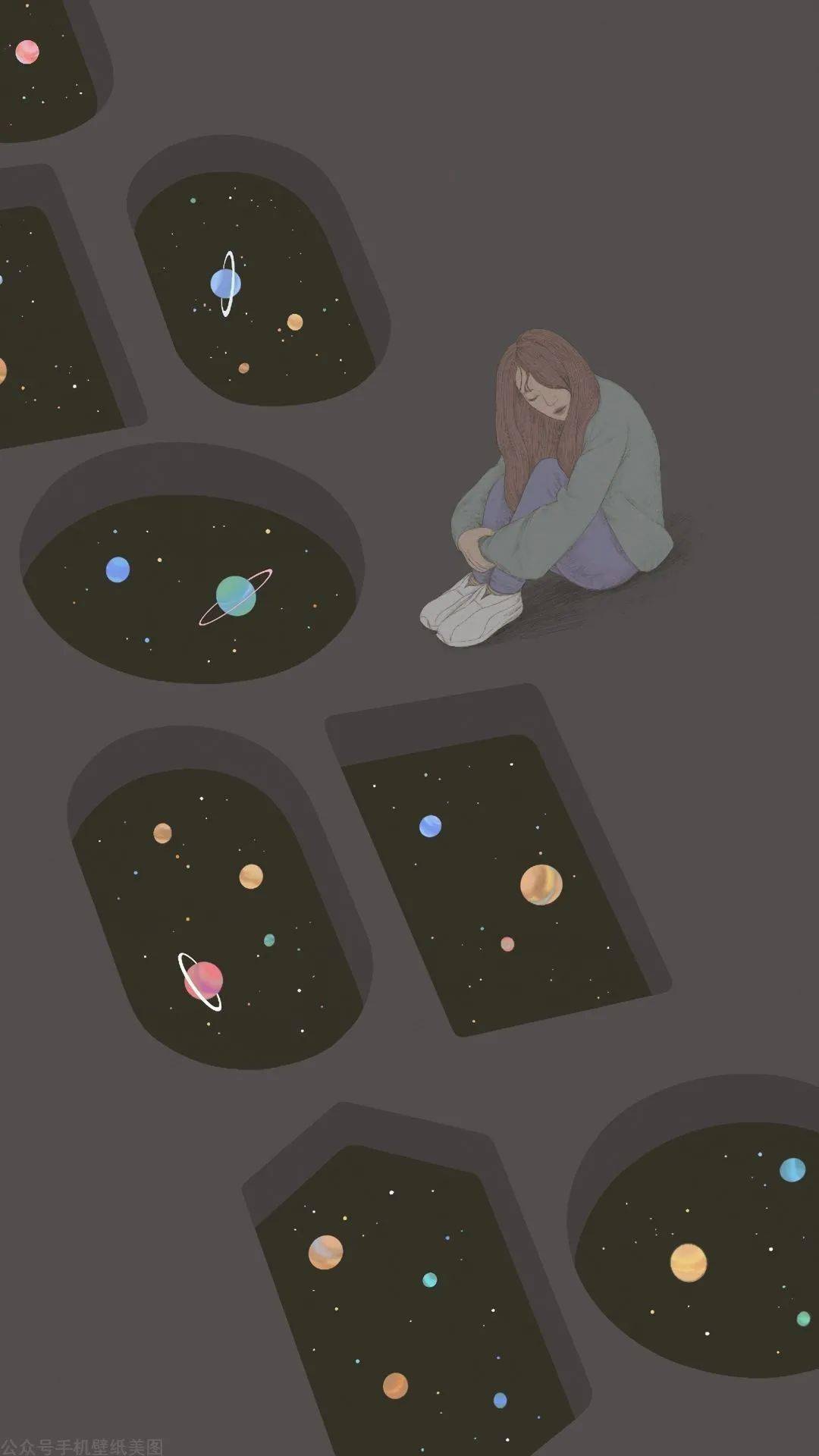 唯美插画的微信聊天壁纸