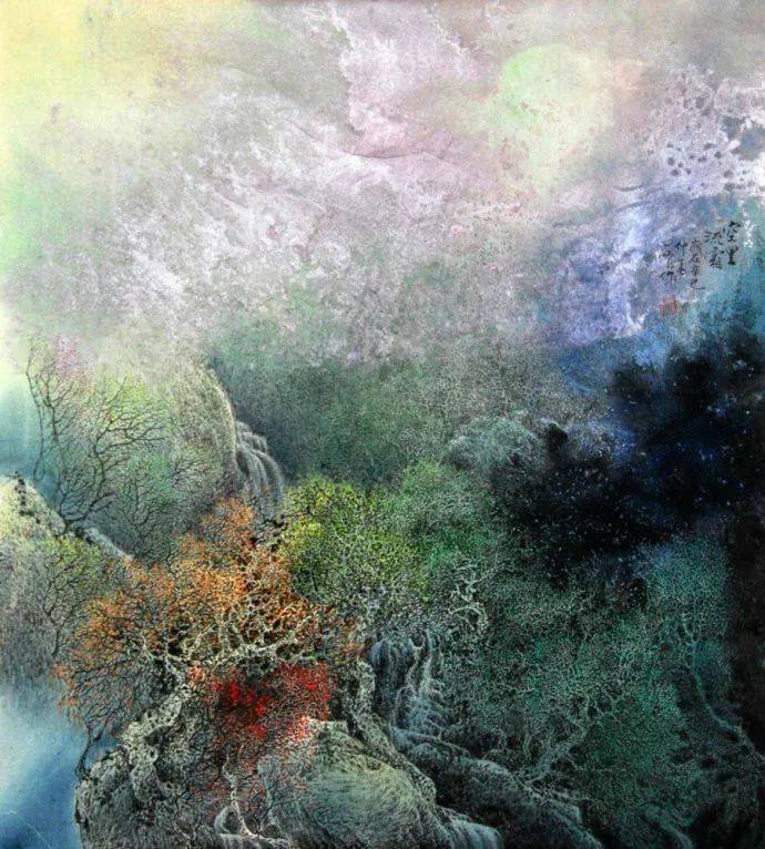 冯一鸣 泼彩工笔山水画欣赏