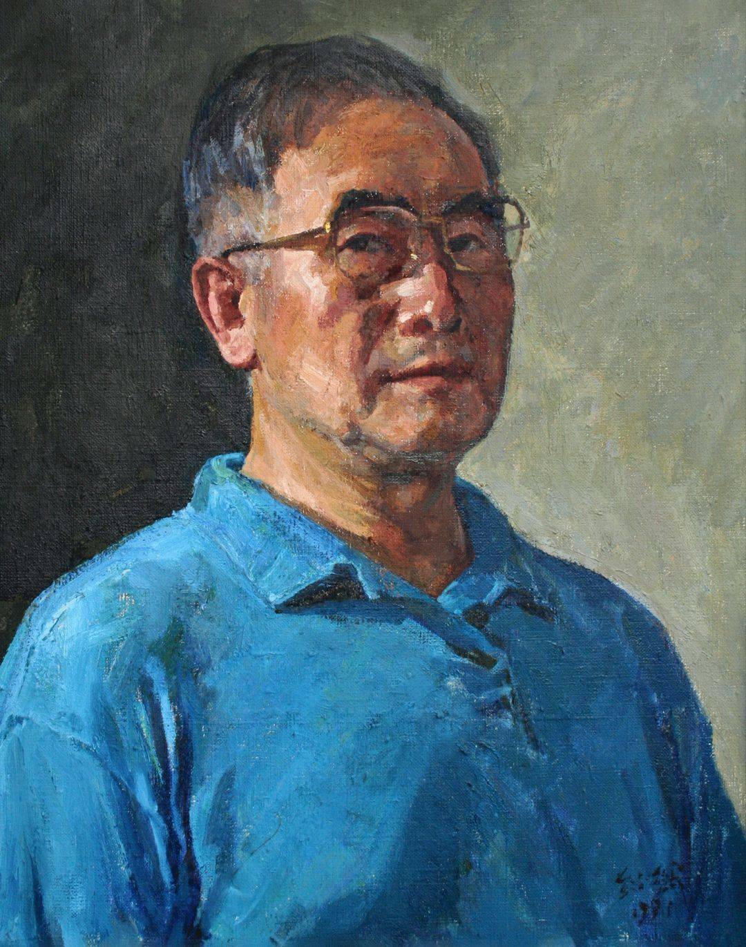 《自画像》布面油彩《东莞老农》纸板油彩《农家女》布板油彩《乌克兰