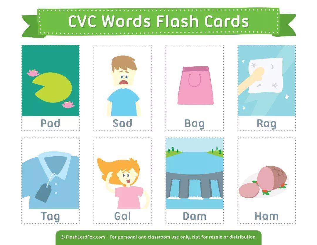 限时⇩43大主题单词卡合集，帮孩子掌握1600+词汇，相当于一本便携字典_短元音