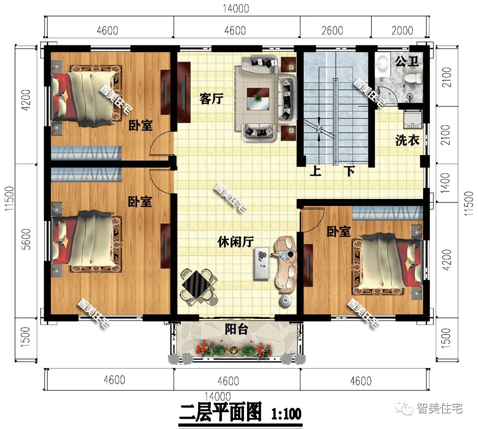 关注微信公众号:智美住宅,上千款别墅户型施工图纸,可私人订制设计.