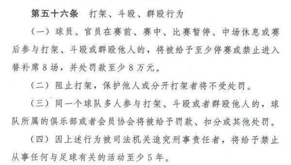 足协公布中超纪律准则：利用公共媒体挑起敌意，禁赛18个月