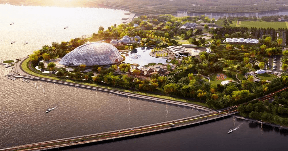 东方伊甸园的核心区是一座封闭式景区,总面积约400亩,包含入口场馆