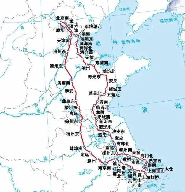 京沪高铁线路地图图片