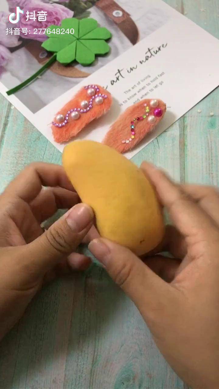 在家做手工最火的芒果发卡