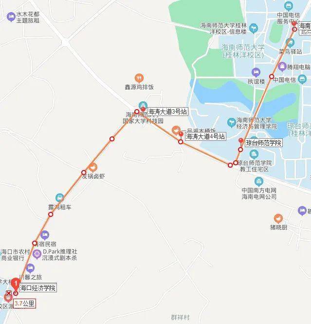 220路公交線路圖開通該線路是為加強桂林洋片區海南師範大學,海口經濟