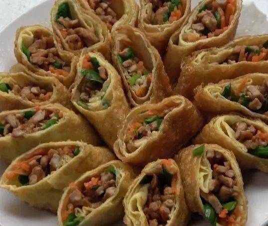 黄金蛋卷升级版做法来啦鸡蛋卷上香喷肉丝好吃极了